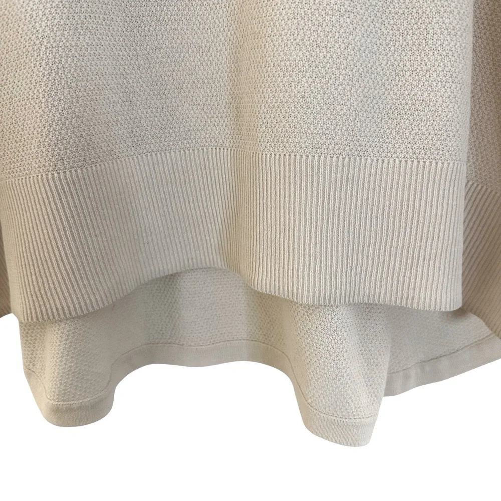 Madewell slouchy relaxed oversized wool blend cream pullover with high low hem - Picture 7 of 10